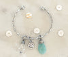 Amazonite & Crystal Charm Bangle