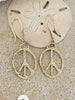 Hammered Gold Bronze Peace Earrings