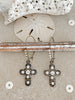 Crystal Cross Drop Earrings