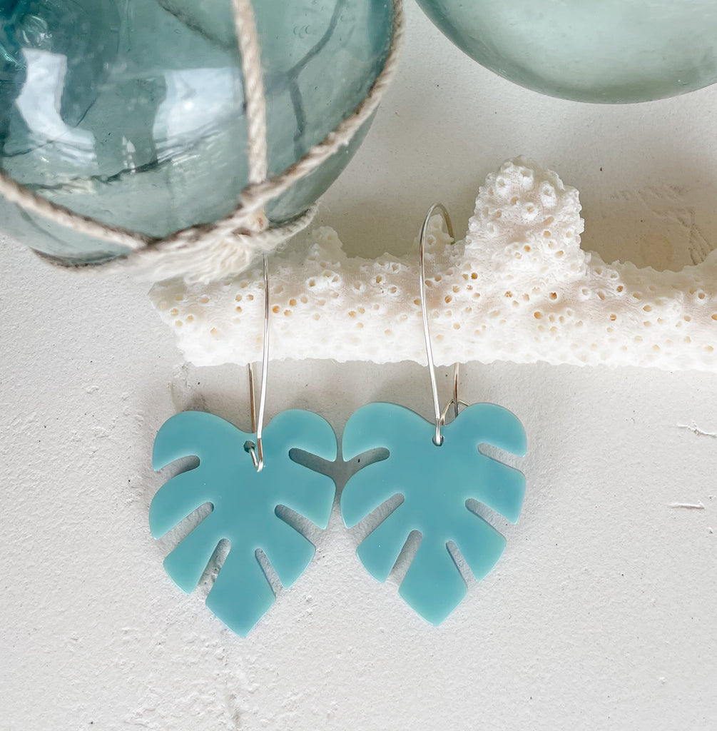 monstera leaf earrings Monstera Drop Earrings