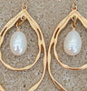 Gold & Pearl Double Teardrop Earrings