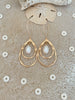 Gold & Pearl Double Teardrop Earrings