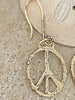 Hammered Gold Bronze Peace Earrings