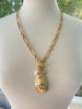 Gold Oyster Pendant Necklace