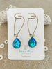 Blue/Green Tear Drop Earrings