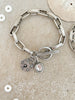 Silver Link Crystal Charm Bracelet