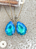 Blue/Green Tear Drop Earrings