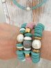 Turquoise Glass & Baroque Pearl Bracelet