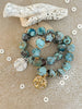 Chunky Turquoise Gold or Silver Charm Bracelet