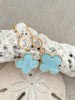 Blue Clover Drop Earrings