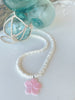 Island Chic Puka Shell & Pink Conch Flower Necklace