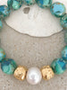 Seaside Bracelet - Glass & Baroque Pearl