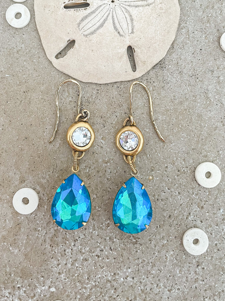 Blue/GreenTeardrop Earrings