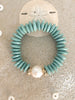 Turquoise Glass & Baroque Pearl Bracelet