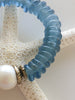 Blue Glass And Pearl Flower Charm Bracelet