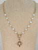 Fresh Water Pearl & Flower Bling Necklace