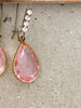 Pink Crystal Teardrop Drop Earrings