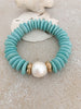 Turquoise Glass & Baroque Pearl Bracelet