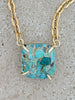 Turquoise Gold Pendant Necklace