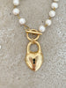 Fresh Water Pearl Heart Lock Necklace