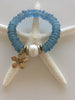 Blue Glass And Pearl Flower Charm Bracelet
