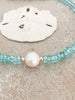 Summer Dream Necklace & Bracelet - Aqua and Pearl