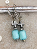 Aqua Milk Glass Drop Earrings