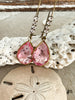 Pink Crystal Teardrop Drop Earrings