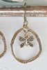 Gold Bronze Butterfly Drop Earrings