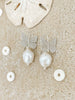 Silver Butterfly & Pearl Drop Earrings